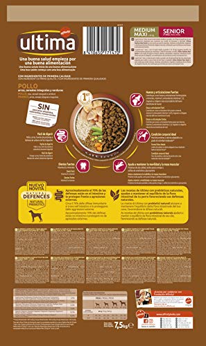 Ultima Pienso para Perros Medium-Maxi Senior de +7 Años con Pollo - 7500 gr Ultima Pienso para Perros Medium-Maxi Senior de +7 Años con Pollo - 7500 gr