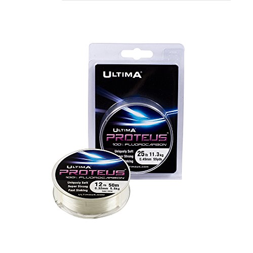 ULTIMA Proteus - Sedal de fluorocarbono rígido, Unisex Adulto, E0240, Transparente, 0.28 mm - 8.0 LB