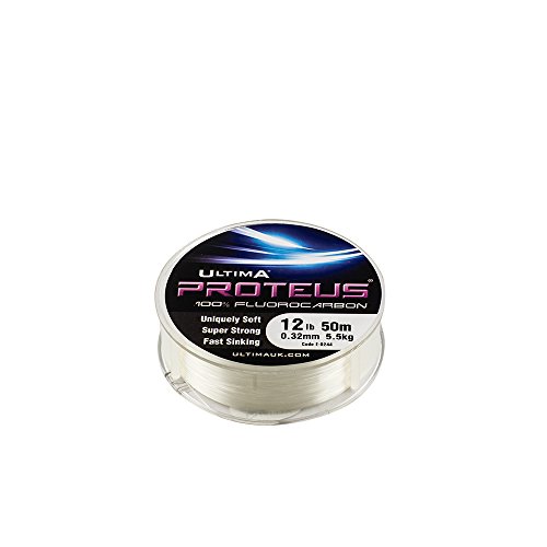 ULTIMA Proteus - Sedal de fluorocarbono rígido, Unisex Adulto, E0240, Transparente, 0.28 mm - 8.0 LB