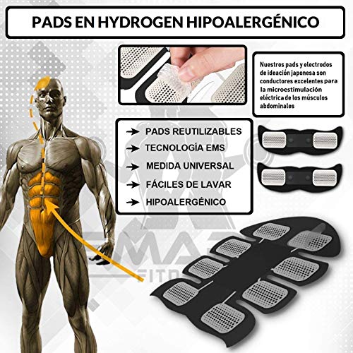 【ÚLTIMA VERSIÓN 2020】 Smart Fitness™ Electroestimulador Muscular Abdominal, Tonificador Abdomen, Electroestimulacion Abdominales, Estimulador Completo, Six Pack