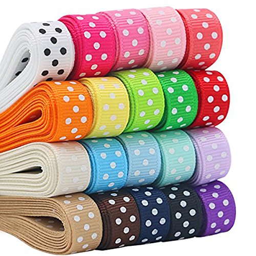 ULTNICE 17 Cinta de punto de polka color cintas de grosgrain Cintas de pelo DIY Cinta de regalo envoltura ULTNICE 17 Cinta de punto de polka color cintas de grosgrain Cintas de pelo DIY Cinta de regalo envoltura