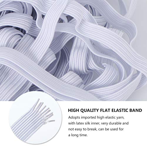 ULTNICE Cordón elástico de banda plana con cinta elástica blanca para ropa de 10M x 6mm (Blanco)