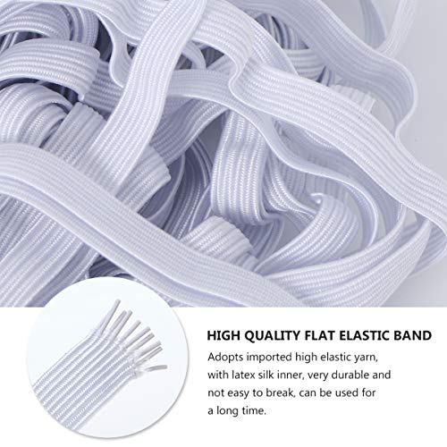 ULTNICE Cordón elástico de banda plana con cinta elástica blanca para ropa de 10M x 6mm (Blanco) ULTNICE Cordón elástico de banda plana con cinta elástica blanca para ropa de 10M x 6mm (Blanco)