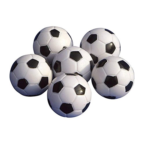 ULTNICE Pelotas para Futbolín Bolas del balompié de la tabla de 6PCS 32mm negro/bola blanca