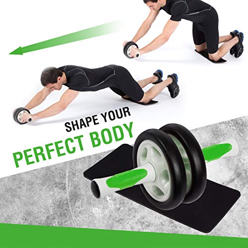 Ultrasport Aparato de abdominales AB Roller / AB Trainer con esterilla para las rodillas, ejercicios de abdominales para hombres y mujeres, rueda de abdominales multifunción, plegable Ultrasport Aparato de abdominales AB Roller / AB Trainer con esterilla para las rodillas, ejercicios de abdominales para hombres y mujeres, rueda de abdominales multifunción, plegable