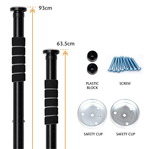 Ultrasport Barra de dominadas Doble para Puerta, Aparato para el Tren Superior, Ajustable para Anchos de 63.5-103 cm, Acero Robusto, Carga máxima 100-150 kg, Unisex, Negro, 2-Way Ultrasport Barra de dominadas Doble para Puerta, Aparato para el Tren Superior, Ajustable para Anchos de 63.5-103 cm, Acero Robusto, Carga máxima 100-150 kg, Unisex, Negro, 2-Way