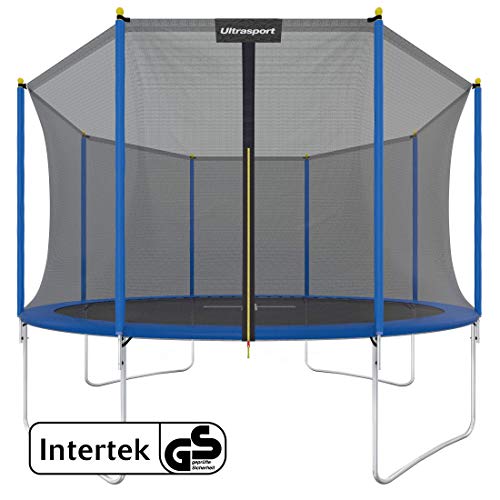 Ultrasport Cama elástica de Jardín, Set con Superficie de Salto, Red de Seguridad, Postes Acolchados y Cubierta del Borde, Resistente a la Intemperi, Unisex,Springs o sistema de cuerdas elástico