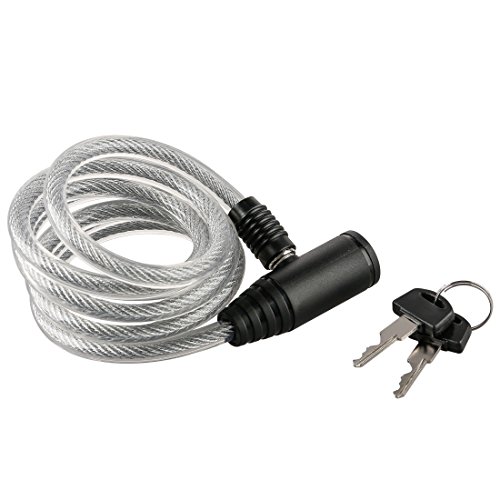 Ultrasport Candado en espiral para bicicleta con 2 llaves, candado de cable en espiral, 150 cm de largo, ideal para proteger accesorios como el casco, el sillín y más, para todo tipo de bicicletas Ultrasport Candado en espiral para bicicleta con 2 llaves, candado de cable en espiral, 150 cm de largo, ideal para proteger accesorios como el casco, el sillín y más, para todo tipo de bicicletas