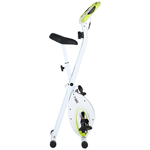 Ultrasport F-Bike Bicicleta estática de fitness, aparato doméstico, plegable con consola y sensores de pulso en manillar, Verde