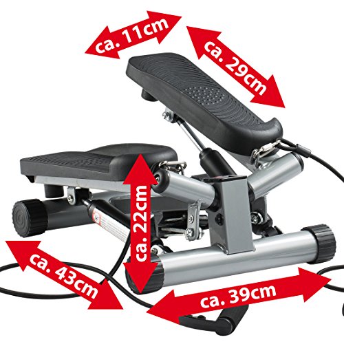 Ultrasport Máquina de step Swing Stepper con cintas de entrenamiento / aparato de entrenamiento Stepper con consola inalámbrica – stepper Up-Down para principiantes y usuarios avanzados, step pequeño