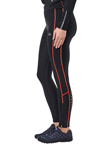 Ultrasport Pantalones largos de correr para mujer, con efecto de compresión y función de secado rápido, Negro/Rosa, S Ultrasport Pantalones largos de correr para mujer, con efecto de compresión y función de secado rápido, Negro/Rosa, S
