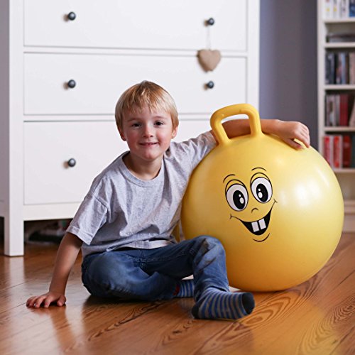 Ultrasport Pelota saltarina,de goma, de juego,robusto balón para niños a partir de 3 años,con asa y diseño, cara graciosa, pelota de goma, pelota de juego,interior y exterior,grandes y pequeños