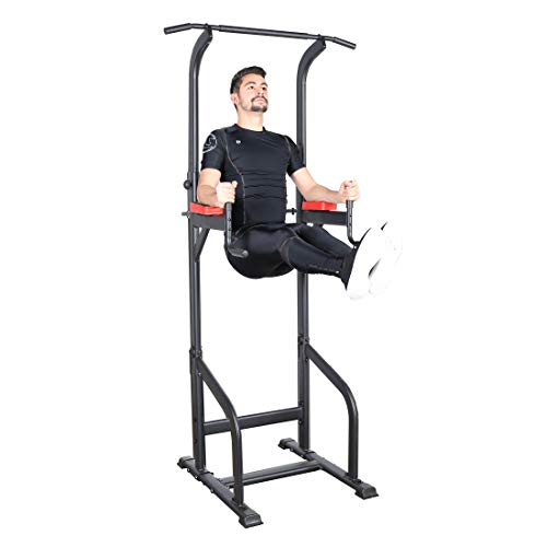 Ultrasport Power Tower Estación Multifuncional de Entrenamiento, Torre de Musculación y Fitness, Dip Station, Barra de Dominadas, Asas para Flexiones, Tamaño Regulable, Negro, 83 x 65 x 190-230 cm Ultrasport Power Tower Estación Multifuncional de Entrenamiento, Torre de Musculación y Fitness, Dip Station, Barra de Dominadas, Asas para Flexiones, Tamaño Regulable, Negro, 83 x 65 x 190-230 cm