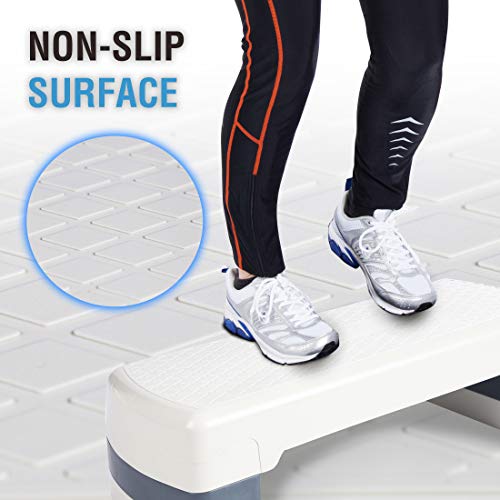 Ultrasport Step, Stepper óptimo para el aeróbic y el fitness, regulable en alturas diferentes, con superficie antideslizante,diferentes colores y tamaños,peso óptimo del usuario 150kg