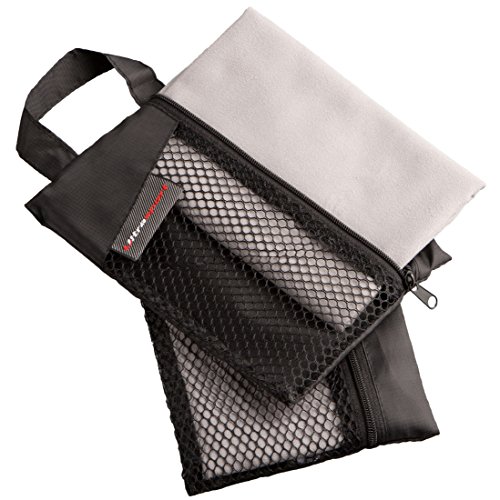 Ultrasport Toalla deportiva de microfibra, utilizable como toalla para fitness y toalla de viaje, agradablemente compacta con unas medidas de 30x60 cm aprox.set de 2 unidades, con bolsa de transporte Ultrasport Toalla deportiva de microfibra, utilizable como toalla para fitness y toalla de viaje, agradablemente compacta con unas medidas de 30x60 cm aprox.set de 2 unidades, con bolsa de transporte