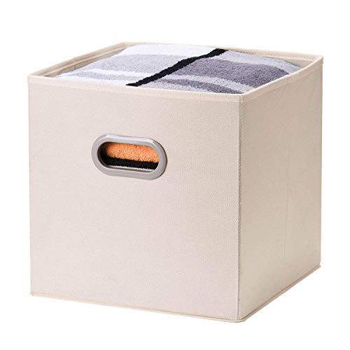 UMI. by Amazon - Cajas de Almacenaje de Tela, Cubos de Almacenaje Plegables con 2 Asas, para Hogar, Armario, Cuarto de Niños, 6 pcs, Beige, 30,5 x 30,5 x 30,5 cm UMI. by Amazon - Cajas de Almacenaje de Tela, Cubos de Almacenaje Plegables con 2 Asas, para Hogar, Armario, Cuarto de Niños, 6 pcs, Beige, 30,5 x 30,5 x 30,5 cm