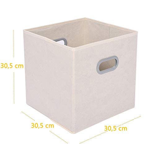 UMI. by Amazon - Cajas de Almacenaje de Tela, Cubos de Almacenaje Plegables con 2 Asas, para Hogar, Armario, Cuarto de Niños, 6 pcs, Beige, 30,5 x 30,5 x 30,5 cm UMI. by Amazon - Cajas de Almacenaje de Tela, Cubos de Almacenaje Plegables con 2 Asas, para Hogar, Armario, Cuarto de Niños, 6 pcs, Beige, 30,5 x 30,5 x 30,5 cm