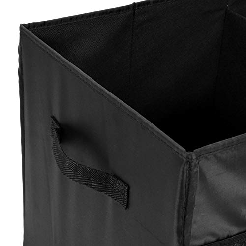 UMI. by Amazon - Cubos de Almacenaje de Tela, Cajas de Almacenaje Plegables, Set de 6 Cajas de Almacenamiento, Cubos de Almacenaje sin Tapa para Hogar Oficina, Negro, 26,7 x 26,7 x 27,9 cm