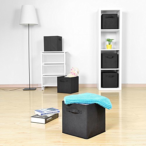 UMI. by Amazon - Cubos de Almacenaje de Tela, Cajas de Almacenaje Plegables, Set de 6 Cajas de Almacenamiento, Cubos de Almacenaje sin Tapa para Hogar Oficina, Negro, 26,7 x 26,7 x 27,9 cm UMI. by Amazon - Cubos de Almacenaje de Tela, Cajas de Almacenaje Plegables, Set de 6 Cajas de Almacenamiento, Cubos de Almacenaje sin Tapa para Hogar Oficina, Negro, 26,7 x 26,7 x 27,9 cm