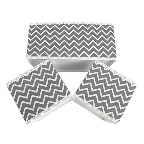 UMI. by Amazon - Organizadores de Cajones, Juego de 6 Cajas Organizadoras para Cajones, Organizador de Ropa Interior, Cajas de Almacenaje de Tela Plegables, Zigzag Gris y Blanco UMI. by Amazon - Organizadores de Cajones, Juego de 6 Cajas Organizadoras para Cajones, Organizador de Ropa Interior, Cajas de Almacenaje de Tela Plegables, Zigzag Gris y Blanco