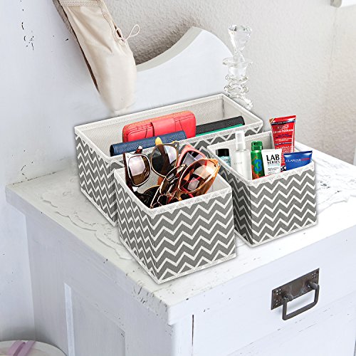 UMI. by Amazon - Organizadores de Cajones, Juego de 6 Cajas Organizadoras para Cajones, Organizador de Ropa Interior, Cajas de Almacenaje de Tela Plegables, Zigzag Gris y Blanco UMI. by Amazon - Organizadores de Cajones, Juego de 6 Cajas Organizadoras para Cajones, Organizador de Ropa Interior, Cajas de Almacenaje de Tela Plegables, Zigzag Gris y Blanco