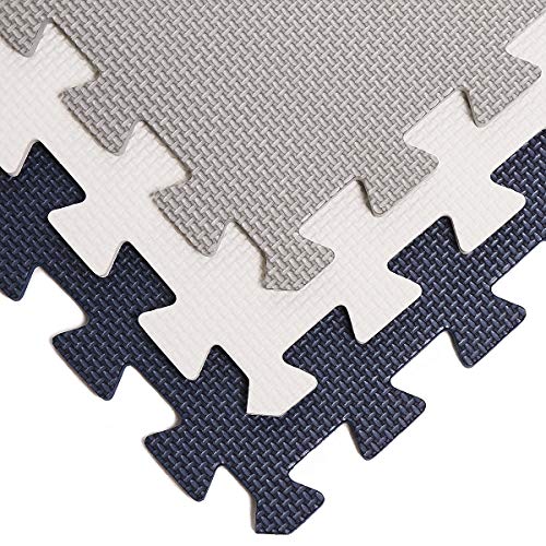 UMI Essentials 1 'x 1' (30cm x 30cm Alfombrillas entrelazadas | Alfombrilla de Espuma Suave | Alfombrilla de Juego | Alfombrilla de Gimnasio (Azul, Blanco, Gris, 18 Piezas) … UMI Essentials 1 'x 1' (30cm x 30cm Alfombrillas entrelazadas | Alfombrilla de Espuma Suave | Alfombrilla de Juego | Alfombrilla de Gimnasio (Azul, Blanco, Gris, 18 Piezas) …