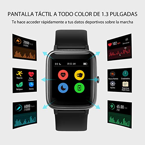 UMIDIGI Reloj Inteligente Smartwatch Impermeable IP68 para Hombre Mujer niños, Pulsera de Actividad Inteligente con Monitor de Sueño Contador de Caloría Pulsómetros Podómetro para Android iOS