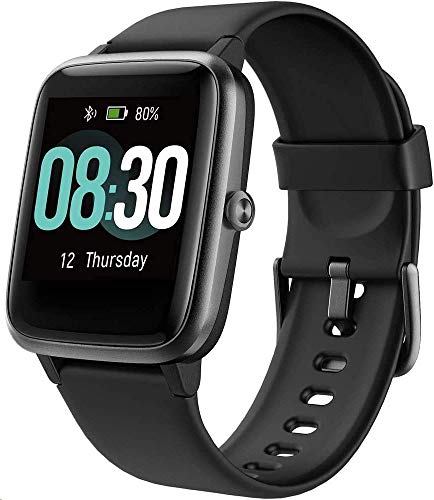 UMIDIGI Reloj inteligente Uwatch3 (Rastreador de la aptitud): impermeable 5ATM, monitor de frecuencia cardíaca, podómetro, cronómetro de banda inteligente para Android iOS para Unisex-adulto [negro]