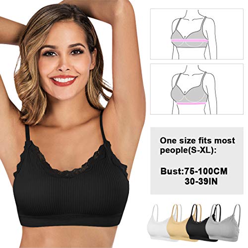 UMIPUBO 4 Piezas de Sujetador de Camisola para Mujer Sujetador de Tubo de Cuello V Banda Sujetador de Dormir Sujetador Deportivo Ropa Interior con Tirantes Elásticos UMIPUBO 4 Piezas de Sujetador de Camisola para Mujer Sujetador de Tubo de Cuello V Banda Sujetador de Dormir Sujetador Deportivo Ropa Interior con Tirantes Elásticos