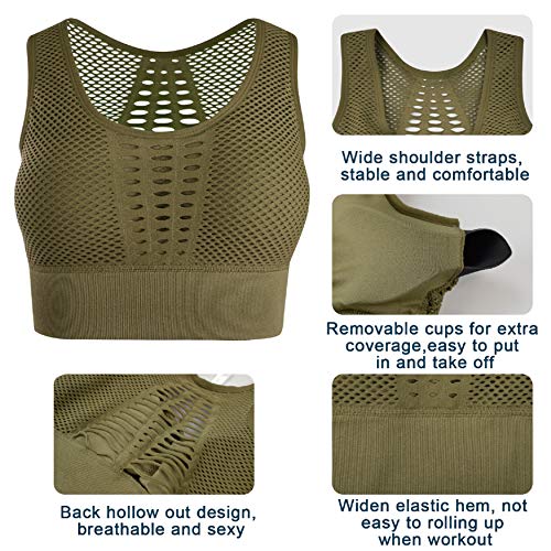 UMIPUBO Sujetador Deportivo Mujer Material Cómodo Sin Costuras Almohadilla Desmontable para Gimnasio Yoga Bailar de Alto Impacto UMIPUBO Sujetador Deportivo Mujer Material Cómodo Sin Costuras Almohadilla Desmontable para Gimnasio Yoga Bailar de Alto Impacto