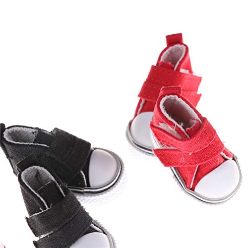 Un par surtido de 6 colores 5 cm de lona zapatos para muñeca de moda mini zapatos de juguete de la zapatilla de deporte para la muñeca rusa