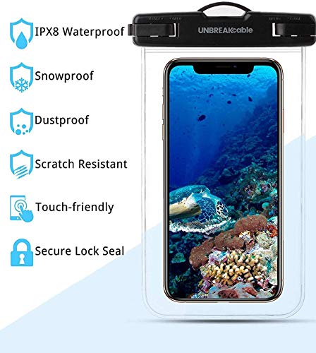UNBREAKcable Funda Impermeable Universal - Bolsa para móvil estanca a Prueba de Agua IPX8 para iPhone XS MAX/XR/XS/X / 8 / 8plus / 7 Samsung Galaxy S10Plus / S10 Huawei P30 Pro / P30-2 Paquete
