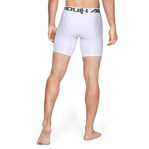 Under Armour HeatGear ARMOUR 2.0 COMP Shorts, Pantalón Corto Hombre, Blanco (White/Graphite 100), XL
