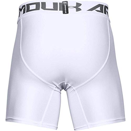 Under Armour HeatGear ARMOUR 2.0 COMP Shorts, Pantalón Corto Hombre, Blanco (White/Graphite 100), XL