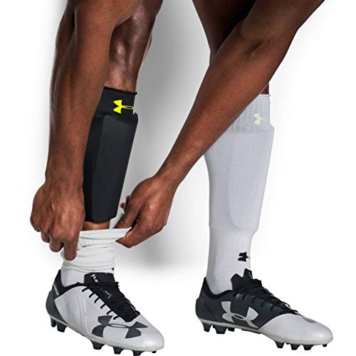 Under Armour Medias para espinilleras UA, Hombre, (Black/High-Vis Yellow), L