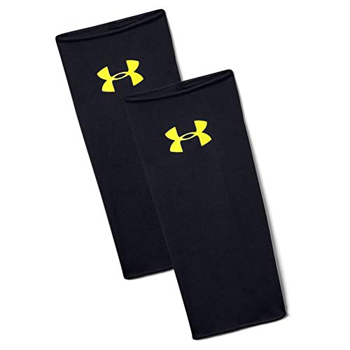 Under Armour Medias para espinilleras UA, Hombre, (Black/High-Vis Yellow), L