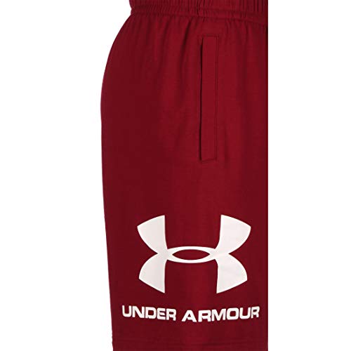 Under Armour Sportstyle - Pantalones Cortos de Gimnasio para Hombre, diseño de algodón con diseño Ultraligero, Hombre, Pantalones Cortos, 1329300, Córdoba (615)/Onyx Blanco, M