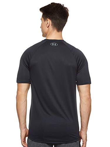 Under Armour Tech 2.0. Camiseta masculina, camiseta transpirable, ancha camiseta para gimnasio de manga corta y secado rápido, Black/Graphite (001), LG