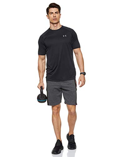 Under Armour Tech 2.0. Camiseta masculina, camiseta transpirable, ancha camiseta para gimnasio de manga corta y secado rápido, Black/Graphite (001), LG