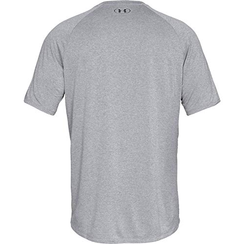 Under Armour Tech 2.0. Camiseta masculina, camiseta transpirable, ancha camiseta para gimnasio de manga corta y secado rápido, Steel Light Heather/Black (036), LG