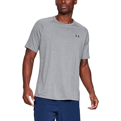 Under Armour Tech 2.0. Camiseta masculina, camiseta transpirable, ancha camiseta para gimnasio de manga corta y secado rápido, Steel Light Heather/Black (036), XL Under Armour Tech 2.0. Camiseta masculina, camiseta transpirable, ancha camiseta para gimnasio de manga corta y secado rápido, Steel Light Heather/Black (036), XL