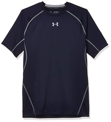 Under Armour UA Heatgear Short Sleeve Camiseta, Hombre, NavyAzul (Midnight Navy/Steel (410), M