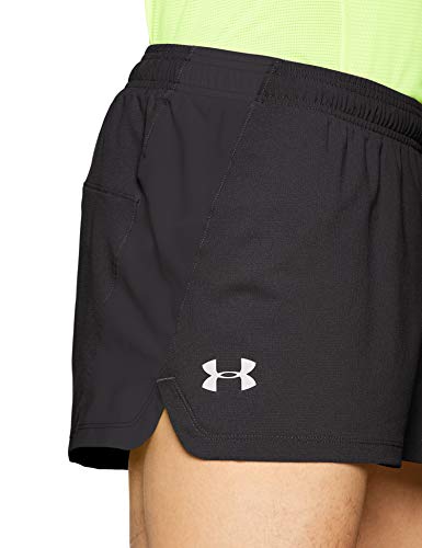 Under Armour UA Launch Sw Split Short Pantalón Corto, Hombre, Negro (Black/Black/Reflective 001), XL