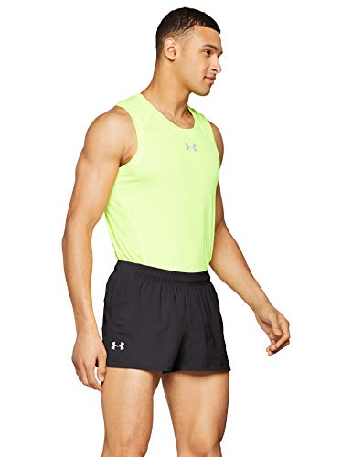 Under Armour UA Launch Sw Split Short Pantalón Corto, Hombre, Negro (Black/Black/Reflective 001), XL Under Armour UA Launch Sw Split Short Pantalón Corto, Hombre, Negro (Black/Black/Reflective 001), XL