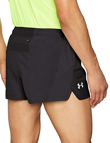 Under Armour UA Launch Sw Split Short Pantalón Corto, Hombre, Negro (Black/Black/Reflective 001), XL