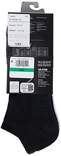 Under Armour (UNDKU) Heatgear Calcetines, Unisex adulto, Gris / negro / blanco, LG