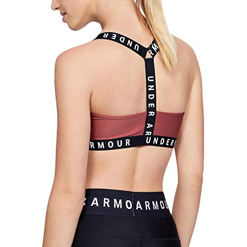 Under Armour Wordmark - Sujetador deportivo con tiras para mujer, negro Rosa coral L