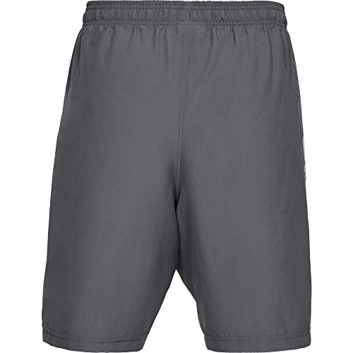 Under Armour Woven Graphic Wordmark Shorts Pantalón Corto, Hombre, Gris (Pitch Gray/Orange Glitch 012), L Under Armour Woven Graphic Wordmark Shorts Pantalón Corto, Hombre, Gris (Pitch Gray/Orange Glitch 012), L