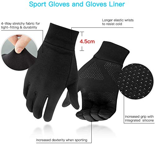 Unigear Guantes Running Correr Pantalla Táctil Guantes Primera Capa para Actividades al Aire Libre Senderismo,Corriendo,Senderismo,Viajes,Carrera,Ciclismo, Otoño e Invierno o Forro de Guantes Esquí Unigear Guantes Running Correr Pantalla Táctil Guantes Primera Capa para Actividades al Aire Libre Senderismo,Corriendo,Senderismo,Viajes,Carrera,Ciclismo, Otoño e Invierno o Forro de Guantes Esquí