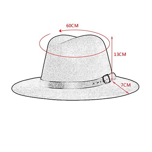 Unisex Del Sombrero De Fedora De Invierno De Ala Ancha Con La Decoración De La Correa De Cuero Del Sombrero De Panamá Para Hombres Mujeres